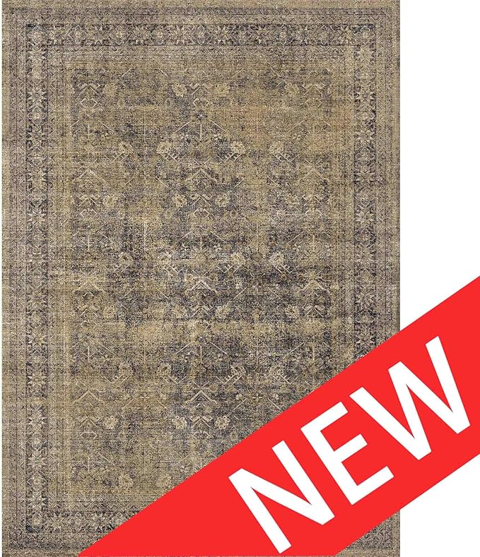 2x8 Brown Black Area Rug Runners for Hallways Washable Vintage Distressed Carpet Low Pile Non Slip Indoor Retro Soft Long Accent Rug Bedroom Kitchen Bathroom Laundry Dining Living Room