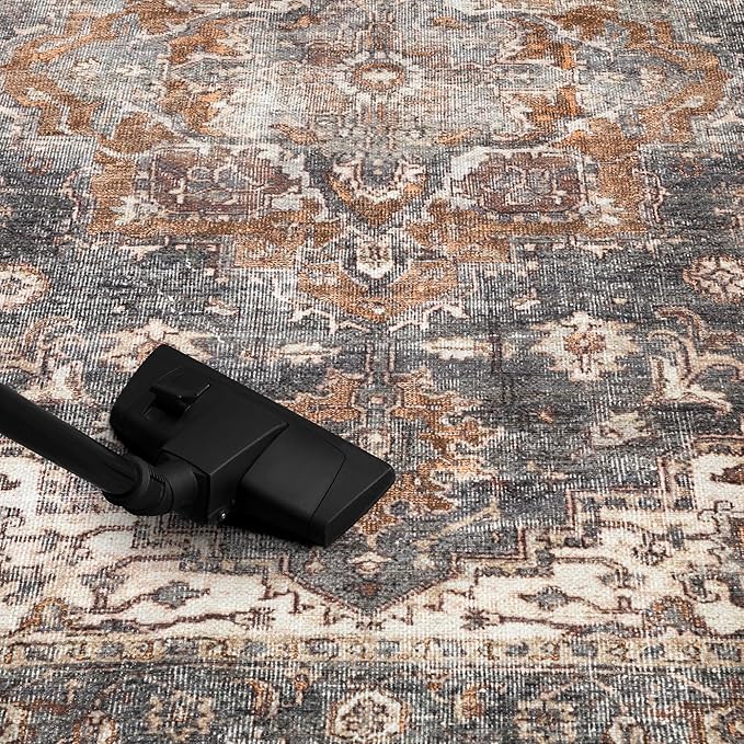Keen Home Design 2x10 Rug - Machine Washable Runner Rug with Non-Slip Backing, Ideal for Hallway, Entryway, Kitchen, Laundry Room - Vintage, Easy Clean, Durable, Low Pile Rug - (2'6" x 10')