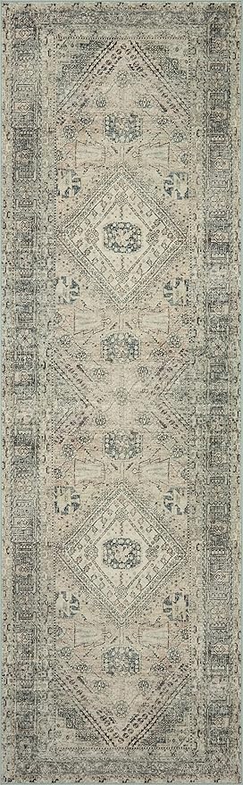 Loloi Magnolia Home by Joanna Gaines Sinclair Collection SIN-04 Natural/Sage 3'-6" x 5'-6", .25" Pile Height, Machine Washable, Accent Rug