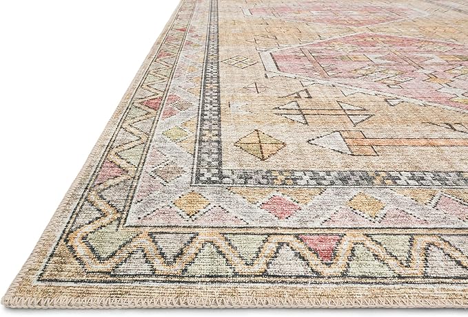Loloi II Skye Collection SKY-04 Gold/Blush 2'-6" x 12'-0" Runner Rug