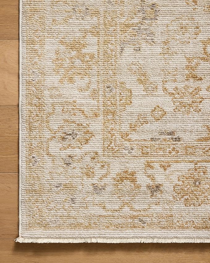 Loloi Magnolia Home by Joanna Gaines Pace Collection PAC-02 Natural/Gold 9'-6" x 9'-6" Round Area Rug