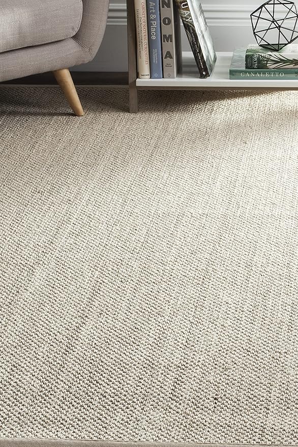 SAFAVIEH Natural Fiber Collection 11' Round Marble/Beige NF143C Border Sisal Entryway Foyer Living Room Bedroom Kitchen Area Rug