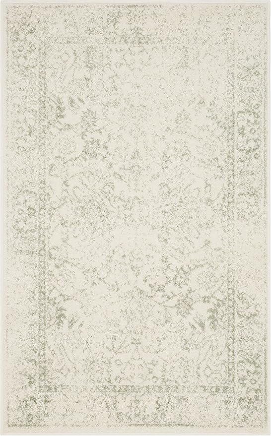 SAFAVIEH Adirondack Collection Accent Rug - 3' x 5', Ivory & Sage, Oriental Distressed Design, Non-Shedding & Easy Care, Ideal for High Traffic Areas in Entryway, Living Room, Bedroom (ADR109V)