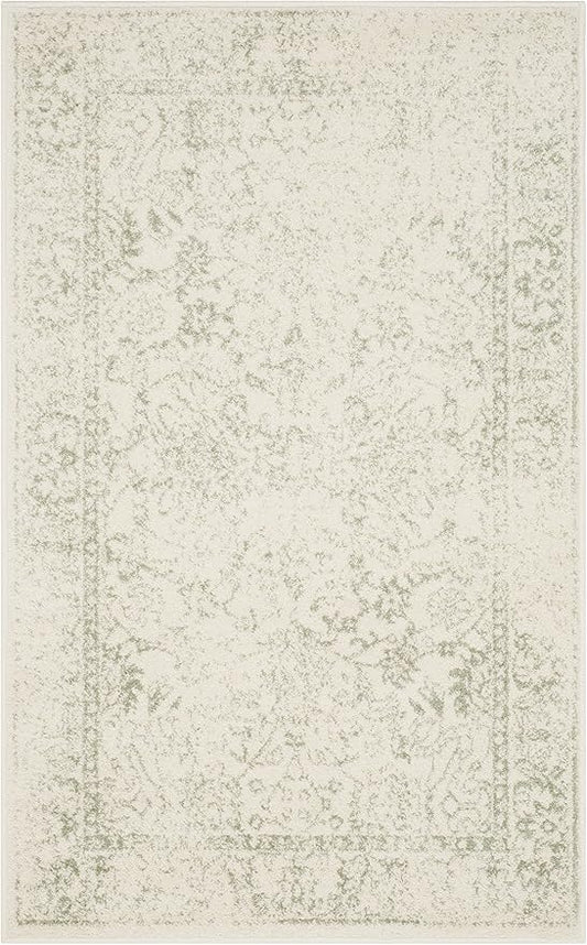 SAFAVIEH Adirondack Collection Accent Rug - 3' x 5', Ivory & Sage, Oriental Distressed Design, Non-Shedding & Easy Care, Ideal for High Traffic Areas in Entryway, Living Room, Bedroom (ADR109V)