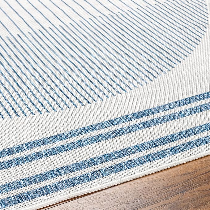 Livabliss Long Beach Global Outdoor Runner Area Rug, 2'7" x 7'3", Gray/Blue, (7' and Under)