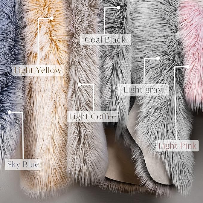 Ashler faux fur rug, Fluffy Shaggy Area Rug Ultra Soft 4 x 6 Feet Rectangle Fur Rug Frosted Bottom Pink Fuzzy Rug Machine Washable Shag Rug, Nursery Decor Throw Rugs for Bedroom, Living Room