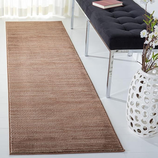 SAFAVIEH Vision Collection Runner Rug - 2'2" x 8', Brown, Modern Ombre Tonal Chic Design, Non-Shedding & Easy Care, Ideal for High Traffic Areas in Living Room, Bedroom (VSN606E)