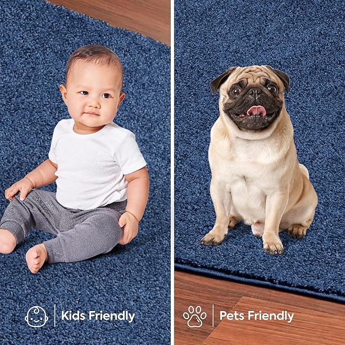 Furnish my Place Modern Plush Solid Color Rug - Royal, 12' x 13', Pet and Kids Friendly Rug. Made in USA, Rectangle, Area Rugs Great for Kids, Pets, Event, Wedding
