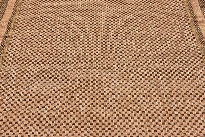 Unique Loom Outdoor Border Collection Area Rug - Multi Border (5' 3" x 8' Rectangle, Light Brown/ Brown)