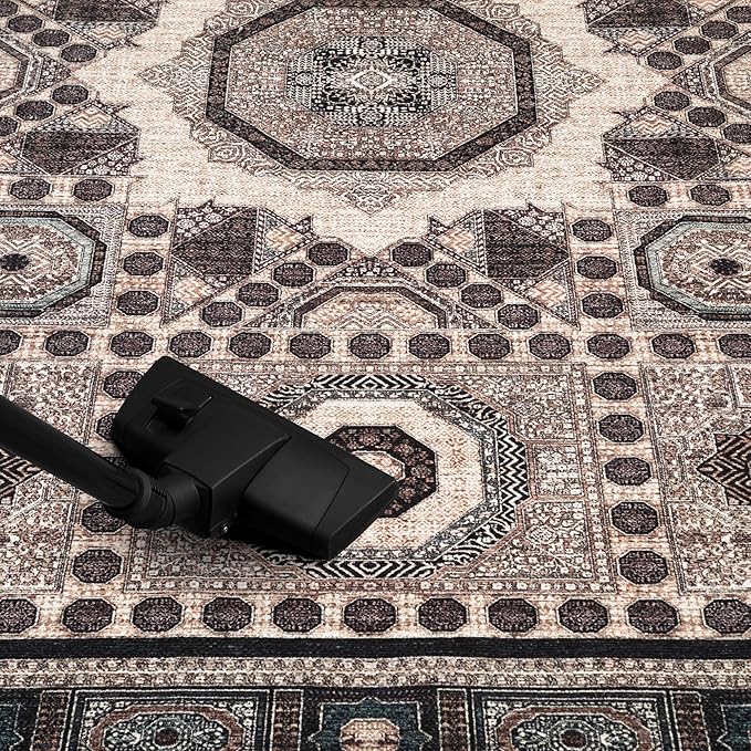 Keen Home Design 2x12 Rug - Machine Washable Runner Rug with Non-Slip Backing, Ideal for Hallway, Entryway, Kitchen, Laundry Room - Vintage, Easy Clean, Durable, Low Pile Rug - (2'6" x 12')