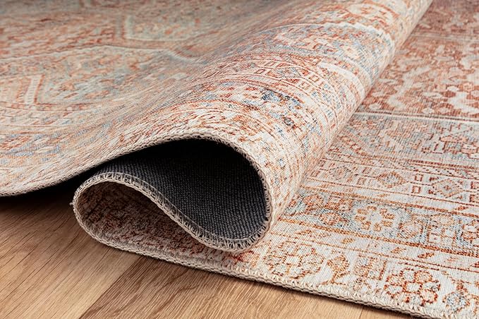Loloi Chris Loves Julia Jules Collection JUL-04 Tangerine/Mist 2'-6'' x 9'-6'', .13" Pile Height, Runner Rug