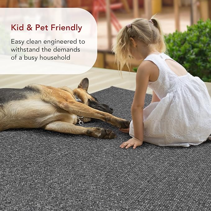 nuLOOM 2' x 10' Solid Hand Braided Indoor/Outdoor Area Rug, Pet-Friendly, High Traffic, Weather Resistant, for Patio, Balcony, Bedroom, Living, Dining Room, Wynn Charcoal