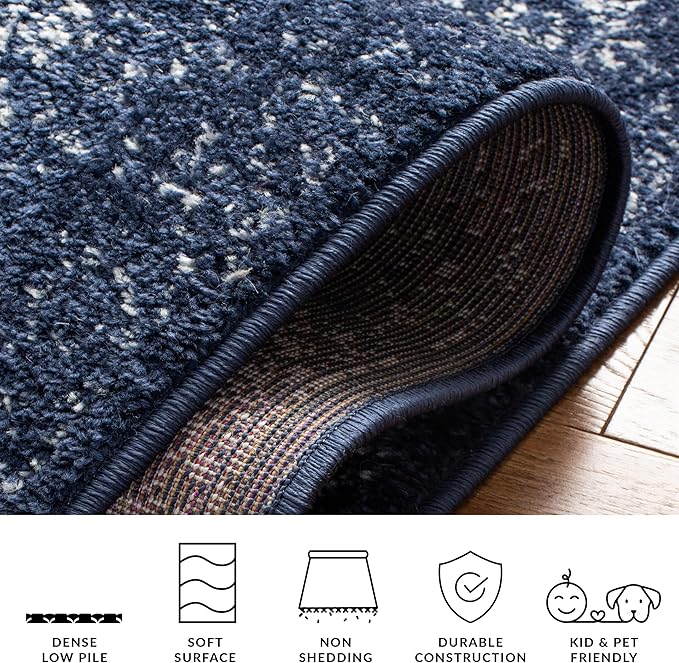 SAFAVIEH Adirondack Collection Runner Rug - 2'6" x 16', Navy & Ivory, Oriental Distressed Design, Non-Shedding & Easy Care, Ideal for High Traffic Areas in Living Room, Bedroom, Dining (ADR109N-216)