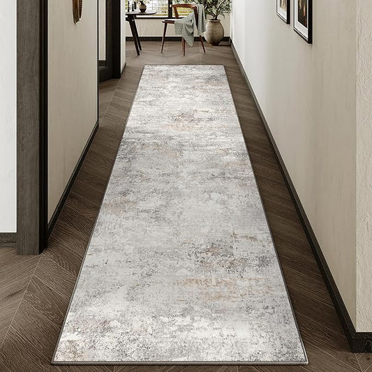 2x8 Runner Rug Washable Hallway Area Rug Indoor Accent Rug Abstract Non Slip Low Pile Carpet Distressed Throw Rugs for Bedroom Living Office Kitchen Laundry Bathroom