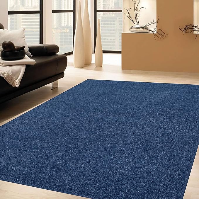 Solid Color Area Rugs Royal Blue - 10' Pentagon, Indoor, Stain & Fade Resistant, Perfect for Living Room, Bedroom, Dining Room, Entryway, Doorway, Pet & Kids Friendly Rug, Wedding, Made in USA