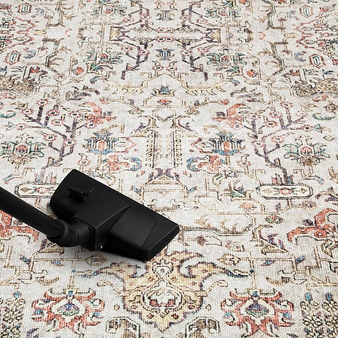 Keen Home Design 2x12 Rug - Machine Washable Runner Rug with Non-Slip Backing, Ideal for Hallway, Entryway, Kitchen, Laundry Room - Vintage, Easy Clean, Durable, Low Pile Rug - (2'6" x 12')