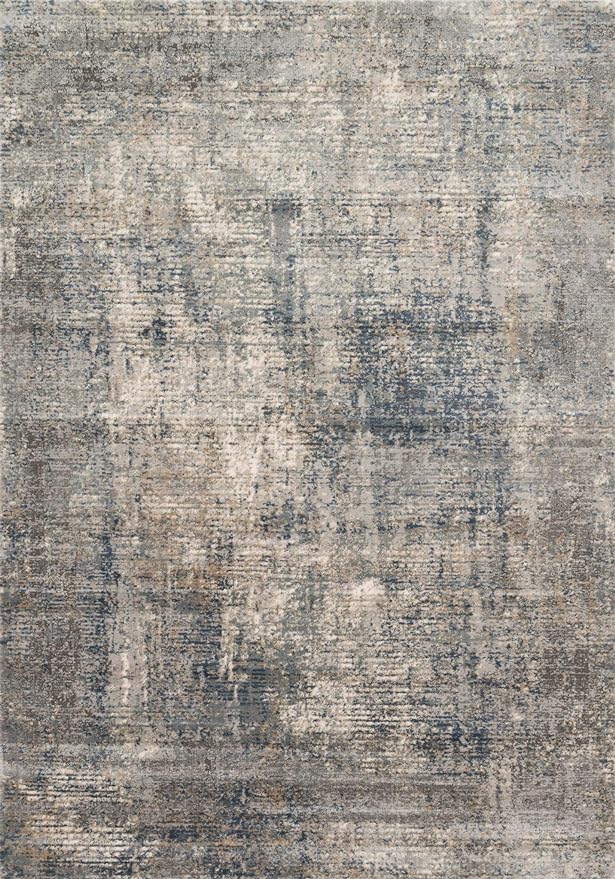Loloi II Teagan Collection TEA-05 Denim/Slate 2'-8" x 4', .25" Thick, Accent Rug, Soft, Durable, Neutral, Woven, Low Pile, Non-Shedding, Easy Clean, Living Room Rug