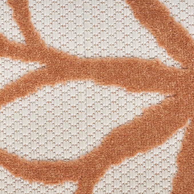 Nourison Aloha 63x63 Outdoor Polypropylene Fabric Rug in Ivory/Multi-Color