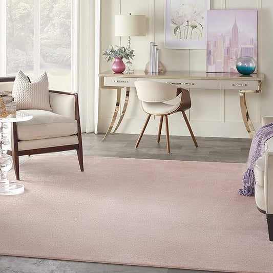 Nourison Essentials Indoor/Outdoor Pink 8' x 10' Area Rug, Easy Cleaning, Non Shedding, Bed Room, Living Room, Dining Room, Backyard, Deck, Patio (8x10)