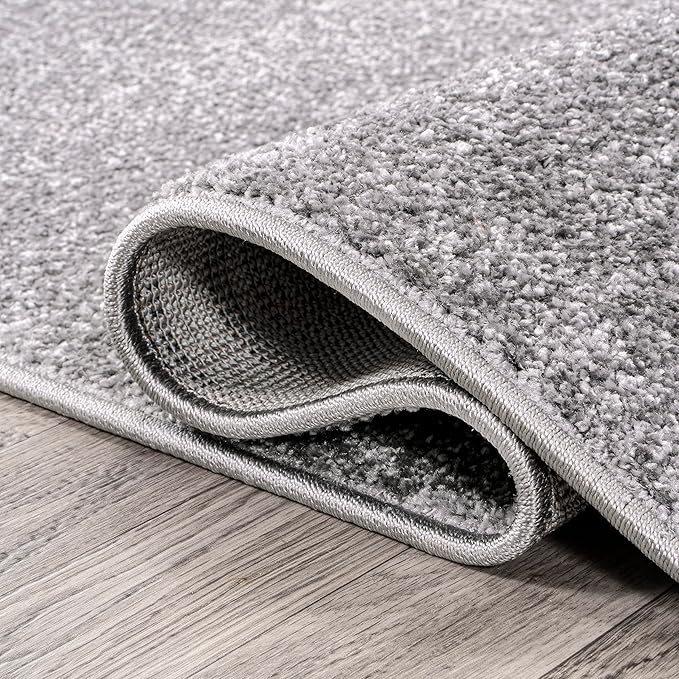 JONATHAN Y SEU100A-212 Haze Solid Low-Pile Indoor Runner Rug, Coastal, Bohemian, Minimalist, Classic, Casual for Bedroom,Kitchen,Living Room,Non Shedding,Easy-Washing, Gray, 2 X 12
