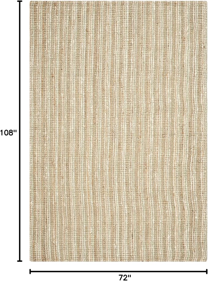 SAFAVIEH Natural Fiber Collection Area Rug - 6' x 9', Natural & Ivory, Handmade Chunky Textured Jute 0.75-inch Thick, Ideal for High Traffic Areas in Living Room, Bedroom (NF447N)