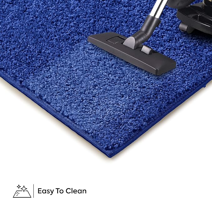 Furnish my Place Modern Indoor/Outdoor Commercial Solid Color Rug - Neon Blue, 2' x 12' Oval, Pet and Kids Friendly Rug. Made in USA, Area Rugs Great for Kids, Pets, Event, Wedding