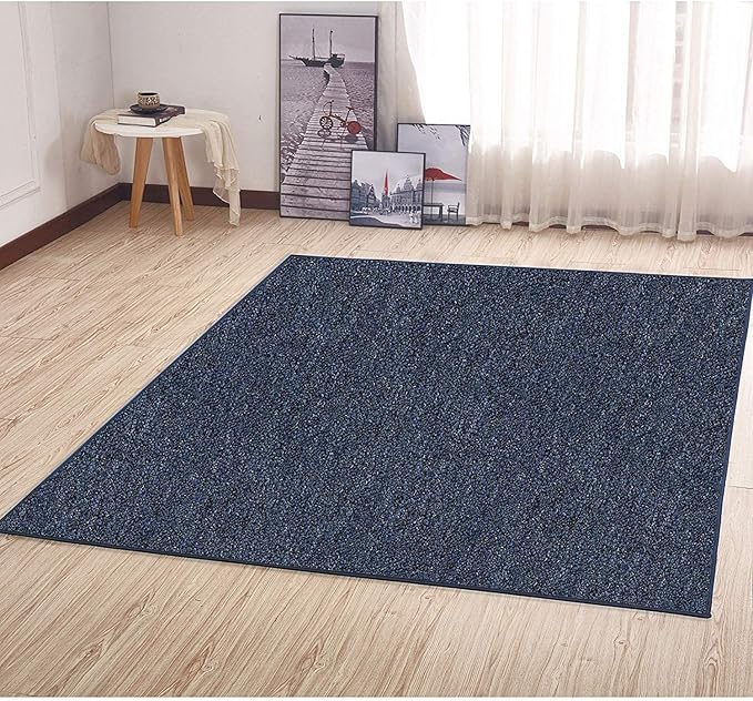 Ambiant Broadway Collection Pet Friendly Indoor Outdoor Area Rugs Blue - 7' Square, Stain & Fade Resistant, Easy Care, Pet & Kids Friendly, Made in USA, Perfect for Weddings & Everyday Use!