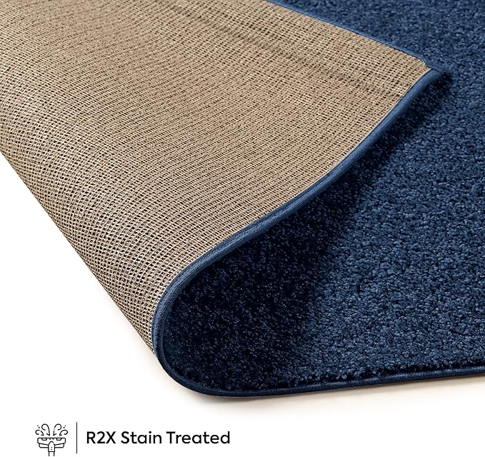 Furnish my Place Modern Indoor/Outdoor Commercial Solid Color Rug - Navy, 3' x 16', Runner, Pet and Kids Friendly Rug. Made in USA, Area Rugs Great for Kids, Pets, Event, Wedding