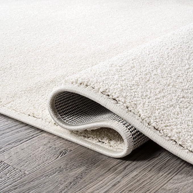 JONATHAN Y SEU100T-214 Haze Solid Low-Pile Indoor Runner Rug, Coastal, Bohemian, Minimalist, Classic, Casual for Bedroom,Kitchen,Living Room,Non Shedding,Easy-Washing, Cream, 2 X 14