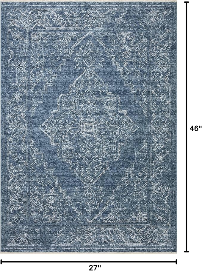 Loloi II Vance Collection VAN-03 Denim/Cream 2'-3" x 3'-10" Accent Rug