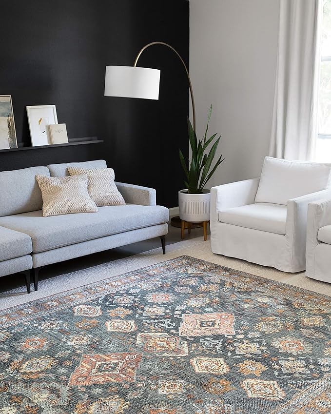 Loloi II Skye Collection SKY-10 Sea/Rust 2'-6" x 10'-0" Runner Rug