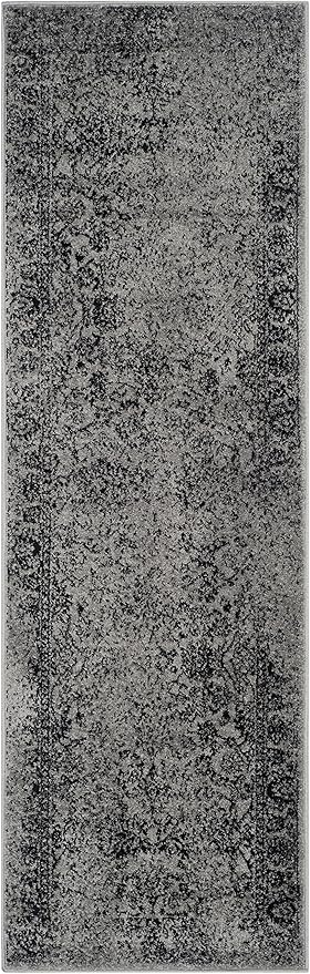 SAFAVIEH Adirondack Collection Runner Rug - 2'6" x 14', Grey & Black, Oriental Distressed Design, Non-Shedding & Easy Care, Ideal for High Traffic Areas in Living Room, Bedroom (ADR109B)
