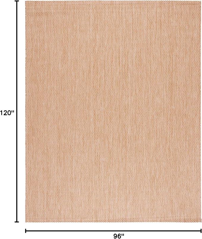 SAFAVIEH Courtyard Collection Area Rug - 8' x 10', Natural & Cream, Non-Shedding & Easy Care, Indoor/Outdoor & Washable-Ideal for Patio, Backyard, Mudroom (CY8521-03012)