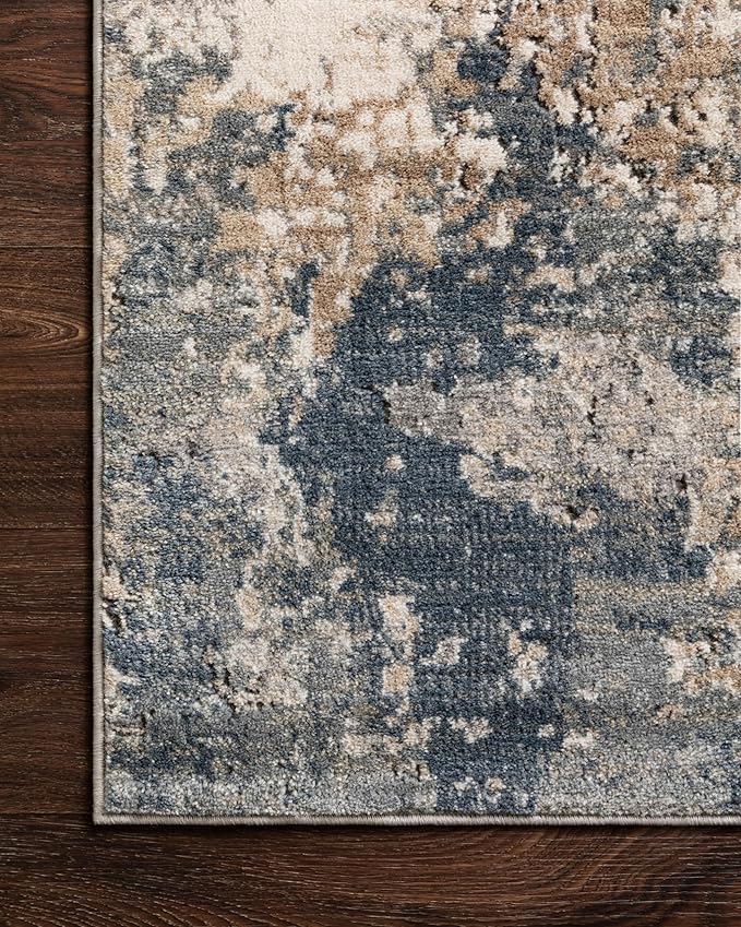 Loloi Teagan Collection 7'-11" x 10'-6" Area Rug in Sand/Mist - Large Area Rug, Soft Neutral Rug, High-Traffic for Living Room, Bedroom, Home Office, Dining Area