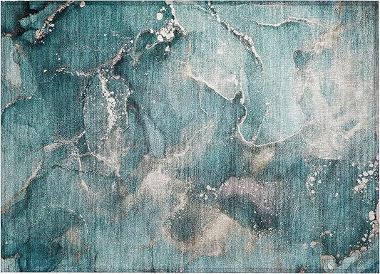 Addison Rugs Chantille ACN518 Teal 1'8" x 2'6 Indoor Outdoor Area Rug, Stain Resistant, Machine Washable, Non Shedding, Bedroom, Living Room, Dining Room, Kitchen Rug
