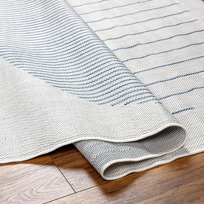 Livabliss Long Beach Global Outdoor Runner Area Rug, 2'7" x 7'3", Gray/Blue, (7' and Under)