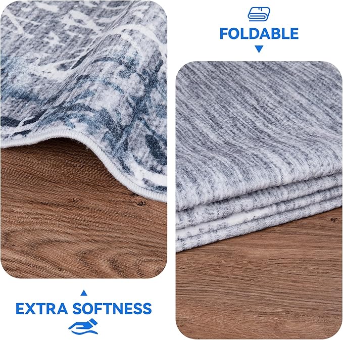2x3 Small Entryway Rug Machine Washable Modern Abstract Printed Mat Soft Non Slip Area Rugs Indoor Stain Resistant Carpet for Front Entrance Kitchen Bathroom