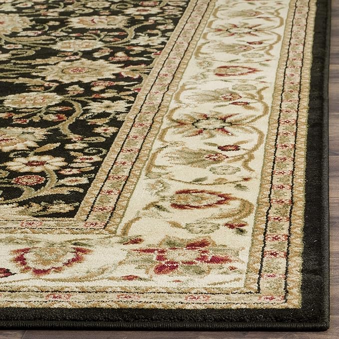SAFAVIEH Lyndhurst Collection Area Rug - 5'3" x 7'6", Black & Ivory, Traditional Oriental Design, Non-Shedding & Easy Care, Ideal for High Traffic Areas in Living Room, Bedroom (LNH212A)