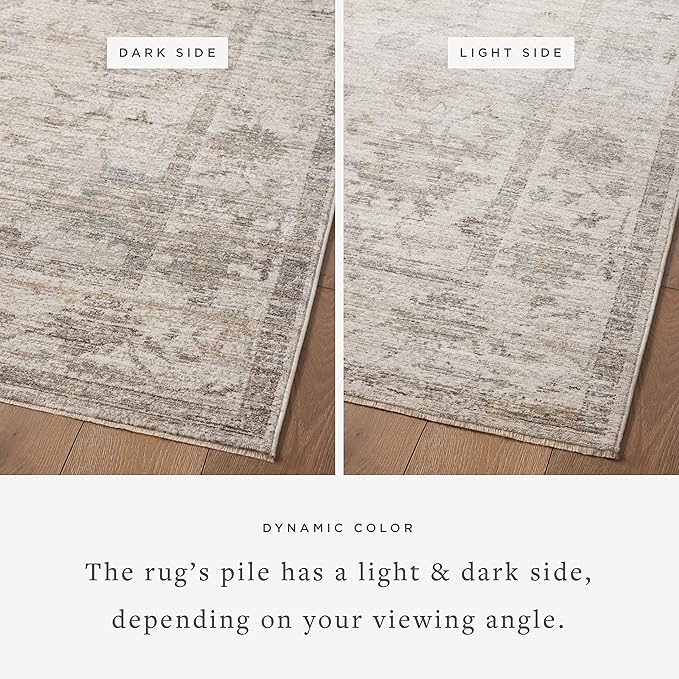 Loloi Magnolia Home by Joanna Gaines Millie Collection MIE-01 Silver/Dove 2'-7" x 10'-0", .25" Pile Height, Runner Rug