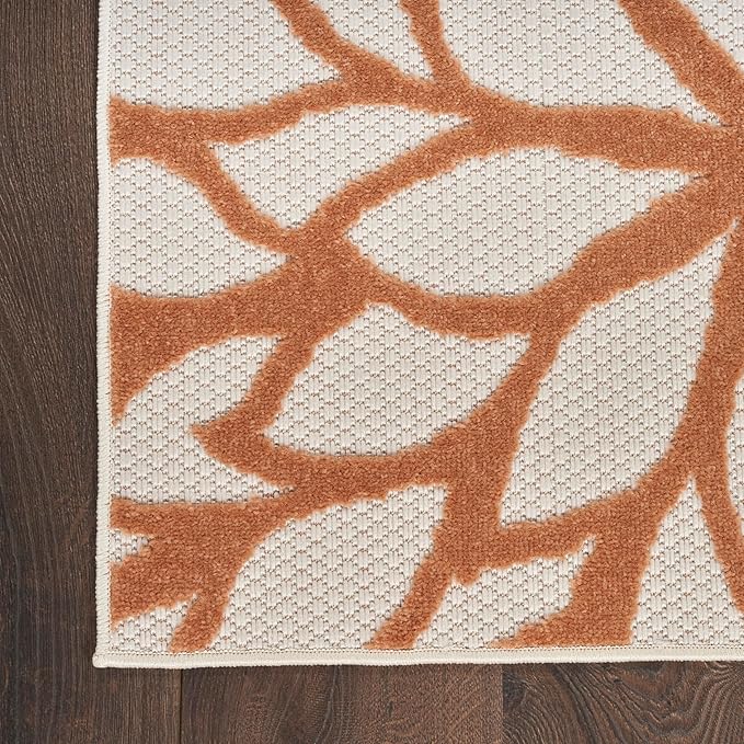 Nourison Aloha Indoor-Outdoor Ivory Multicolor 9' x 12' Area Rug, Easy Cleaning, Non Shedding, Bed Room, Living Room, Dining Room, Backyard, Deck, Patio (9x12)