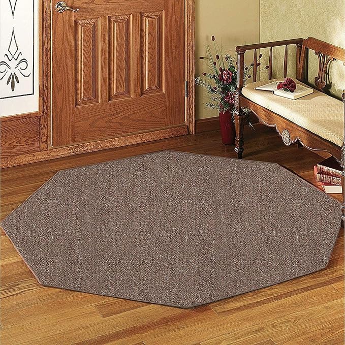 Ambiant Broadway Collection Pet Friendly Indoor Outdoor Area Rugs Brown - 10' Octagon, Stain & Fade Resistant, Easy Care, Pet & Kids Friendly, Made in USA, Perfect for Weddings & Everyday Use!