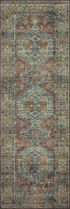 Loloi II Skye Collection SKY-07 Terracotta/Sky 2'-6" x 10'-0" Runner Rug