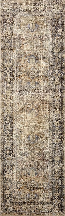 Loloi Amber Lewis Morgan 2'-3" x 9'-6" Runner Runner Rug in Sunset/Ink - Large Area Rug, Neutral Area Rug for Room Décor, Vintage Rug Inspired, Soft Area Rug for Living Room, Bedroom, Dining Area