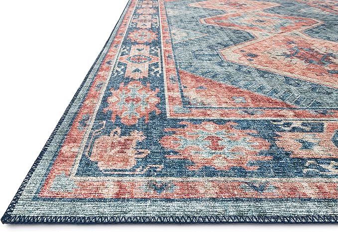 Loloi II Skye Collection SKY-03 Turquoise/Terracotta 2'-6" x 7'-6" Runner Rug
