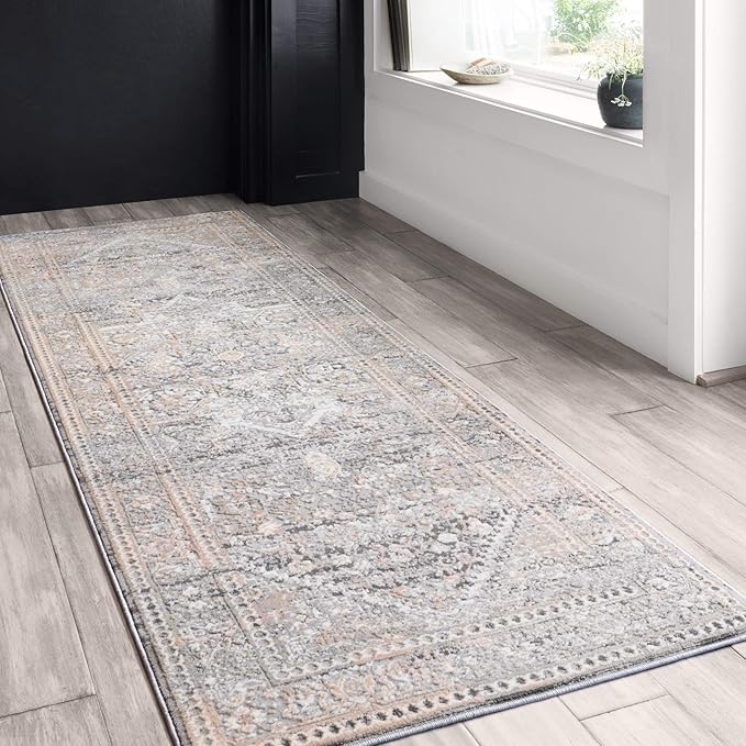 Loloi II Lucia Collection LUC-01 Grey/Sunset 2'-8" x 14' Runner Rug