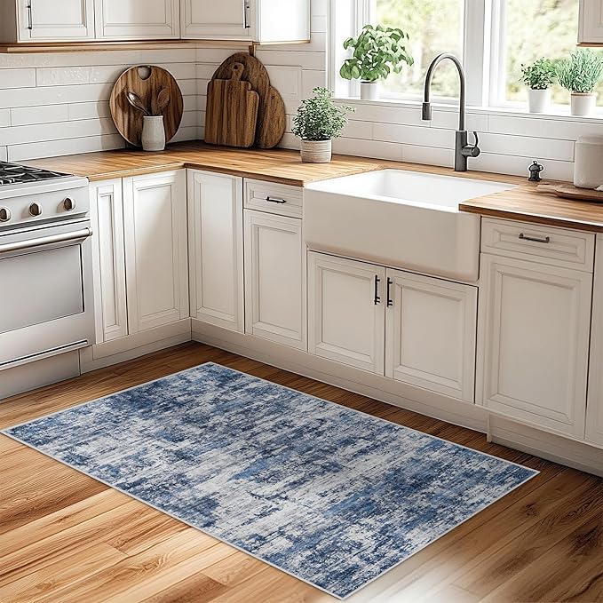 2x3 Area Rug for Living Rooms : Washable Rugs Non-Slip Large Thin Modern Abstract Carpet for Bedrooms,Dining Rooms,Offices and Farmhouse Spaces