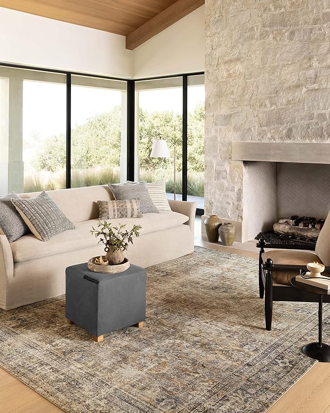 Loloi Amber Lewis Morgan 2'-3" x 9'-6" Runner Runner Rug in Sunset/Ink - Large Area Rug, Neutral Area Rug for Room Décor, Vintage Rug Inspired, Soft Area Rug for Living Room, Bedroom, Dining Area