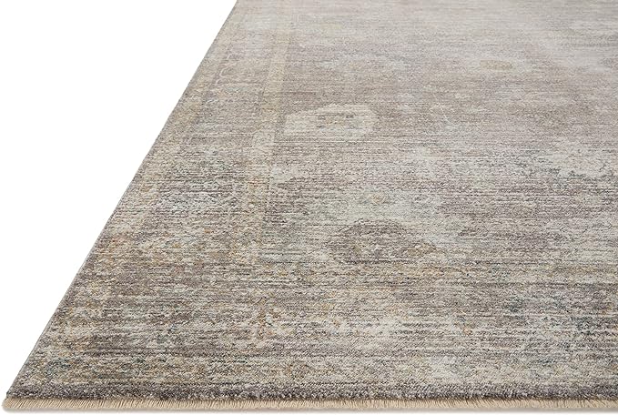 Loloi Magnolia Home by Joanna Gaines Millie Collection MIE-05 Stone/Natural 5'-3" x 7'-6", .25" Pile Height, Area Rug