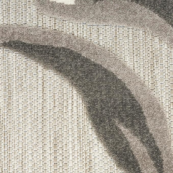 Nourison Aloha Indoor-Outdoor Beige 7' x 10' Area Rug, Easy Cleaning, Non Shedding, Bed Room, Living Room, Dining Room, Kitchen (7x10)