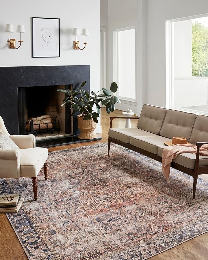 Loloi Chris Loves Julia Jules Collection JUL-02 Terracotta/Multi 9'-6'' x 14', .13" Pile Height, Area Rug